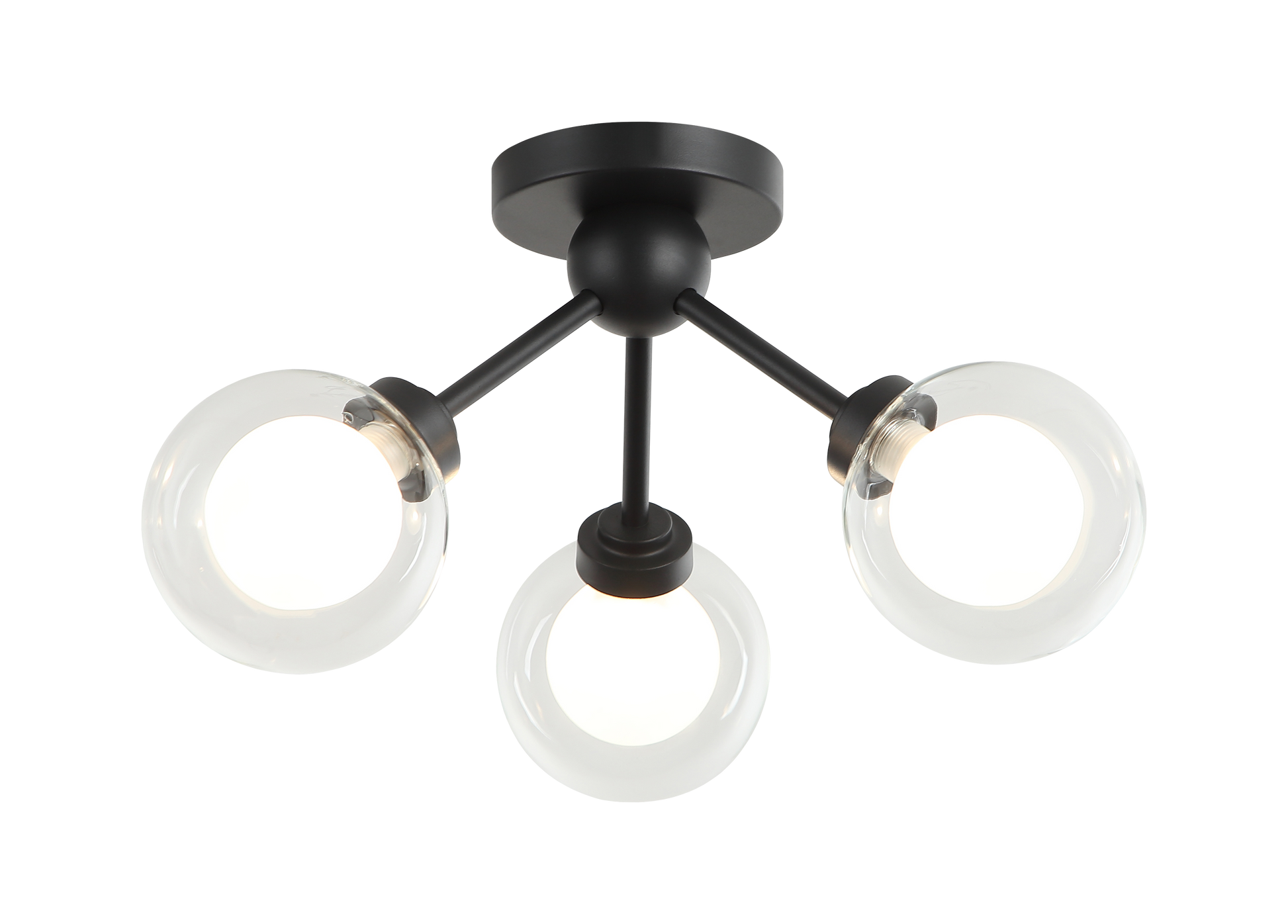 A chandelier inspired by the solar system, the Solaris comes with white opal inner glass and clear outer glass.The design typically aims to capture a celestial, orbital aesthetic.