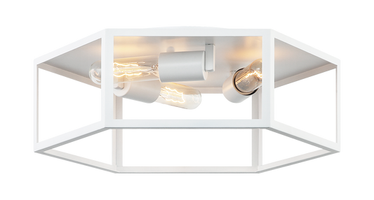 Creed is available in Matte Black or White, this hexagonal fixture will add some farmhouse chic to any room, but with modern feel. The strong hexagonal lines will stand up to all designs and come as a pendant, flush mount and wall sconce.