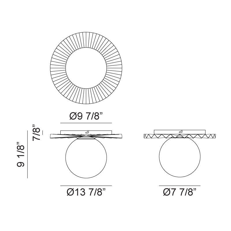 Modern Ruff Wall Sconce/Ceiling Mount