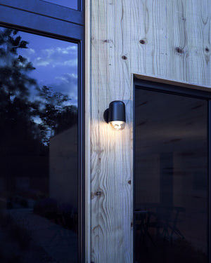 Yara 4-in Black/Clear Glass LED Exterior Wall