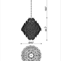 Sue-Anne 5-Tiers 27-Light 45" Grand Chandelier
