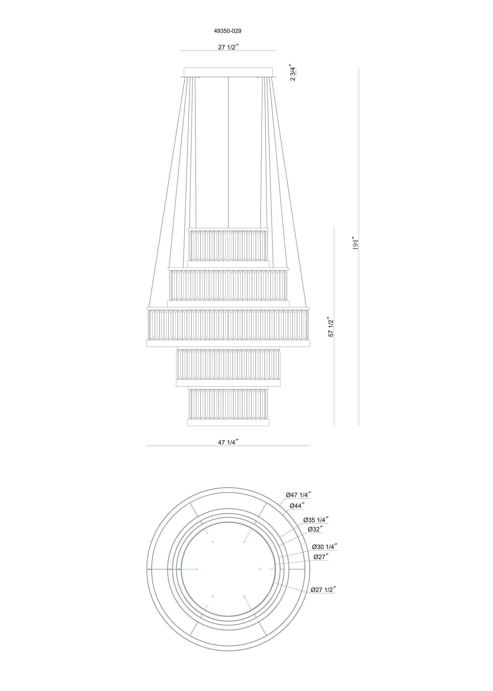 Empra 5-Tiers 5-Light 47" Integrated LED Grand Chandelier