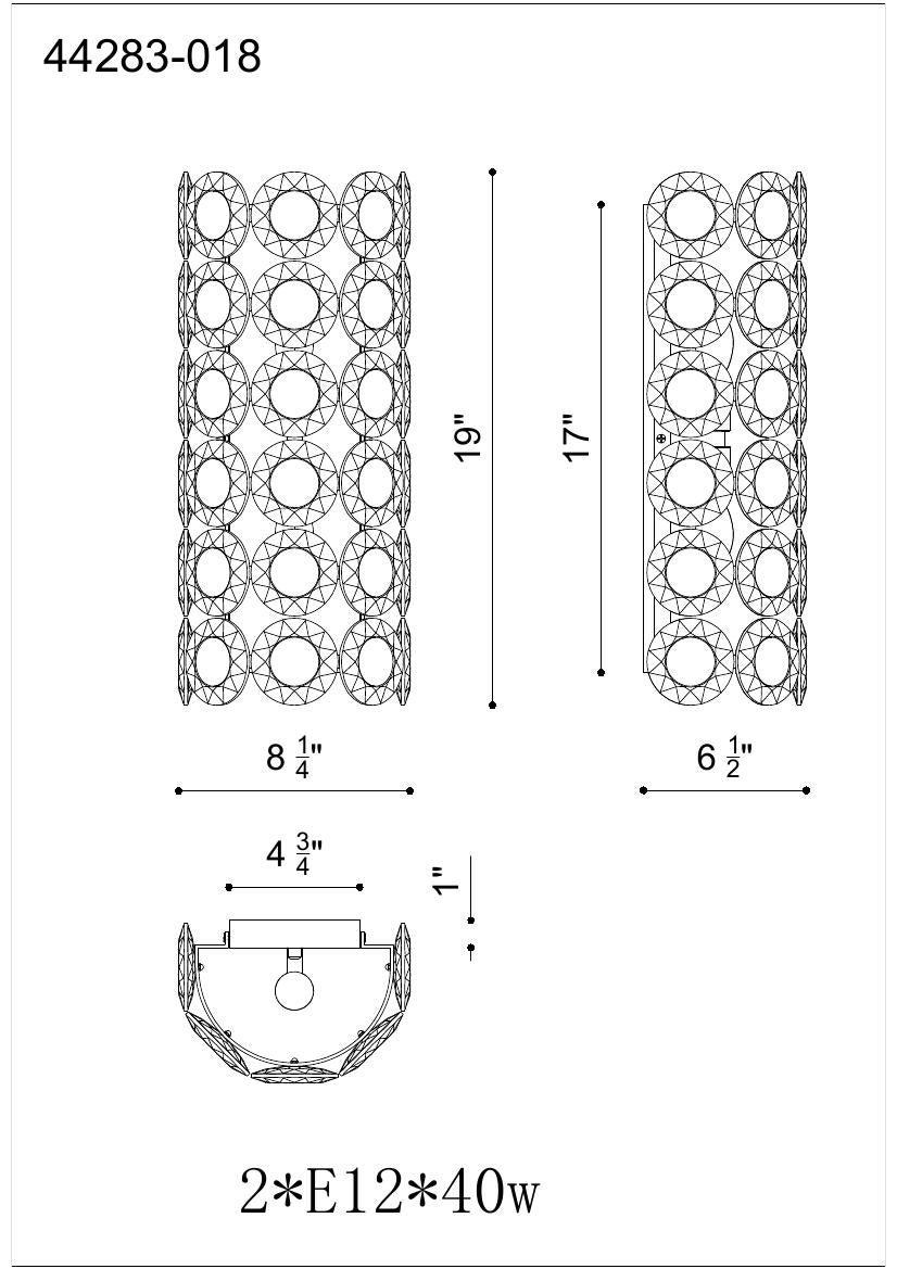 Perrene 2-Light 19" Wall Sconce