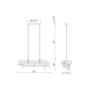 Inizio 55" Integrated LED Linear Chandelier
