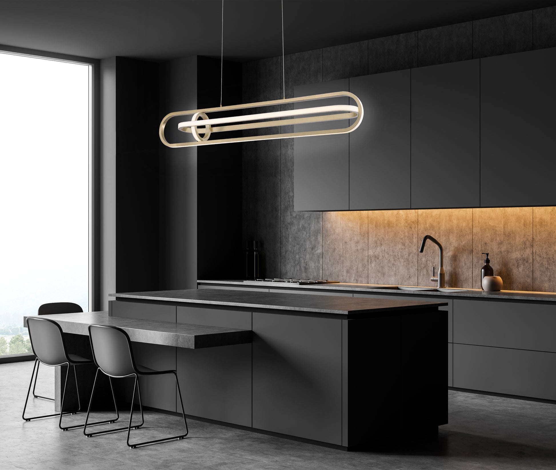 Demark 42" Integrated LED Linear Chandelier