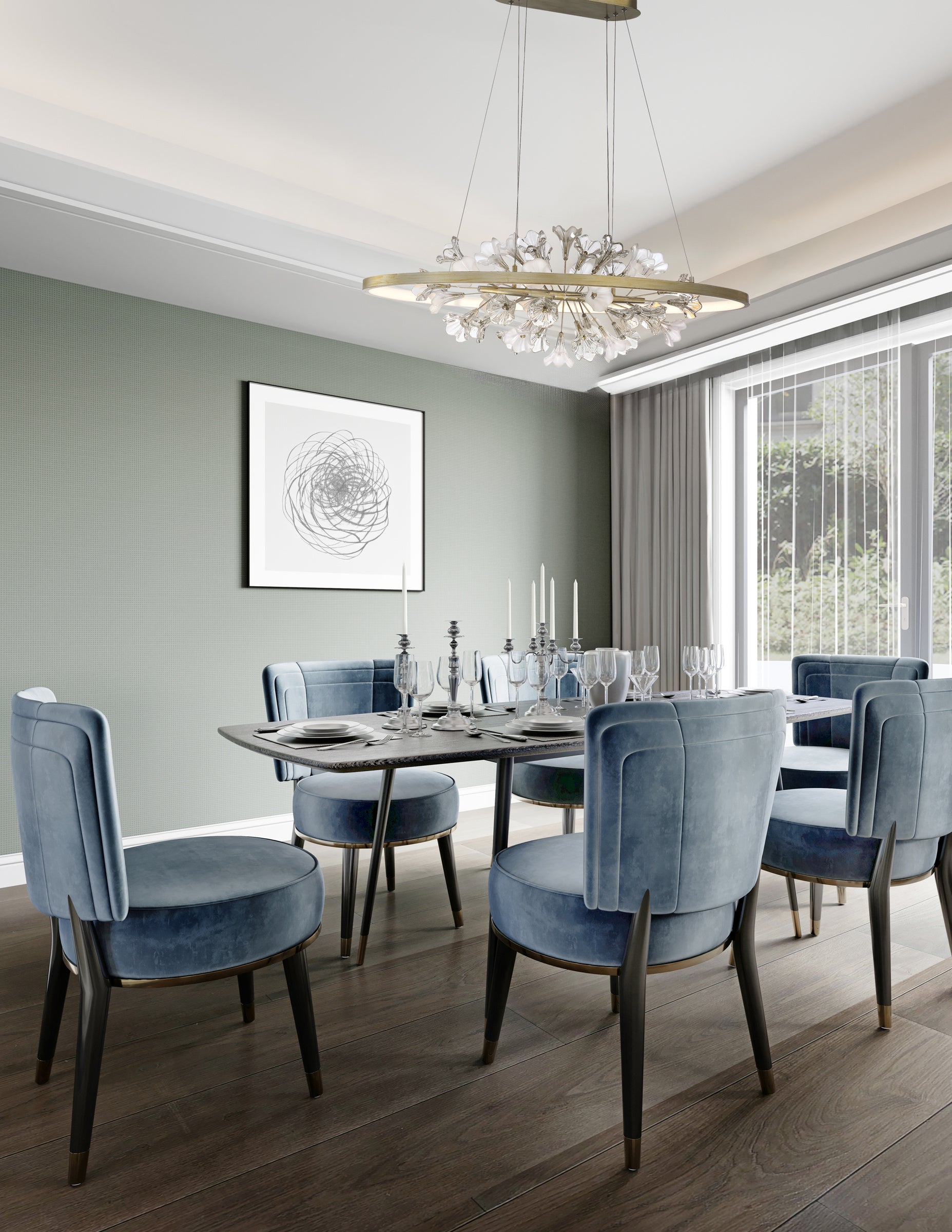 Clayton 43" Integrated LED Chandelier