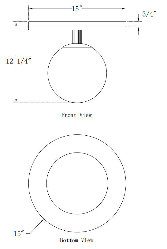 Carnagie 15" Integrated LED Flush Mount