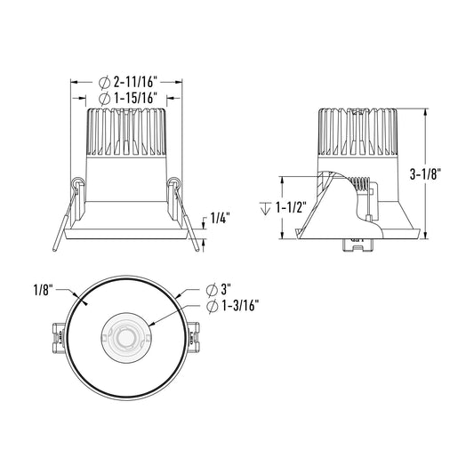 Nest 2in almost trimless downlight, 5CCT & Dim-To-Warm