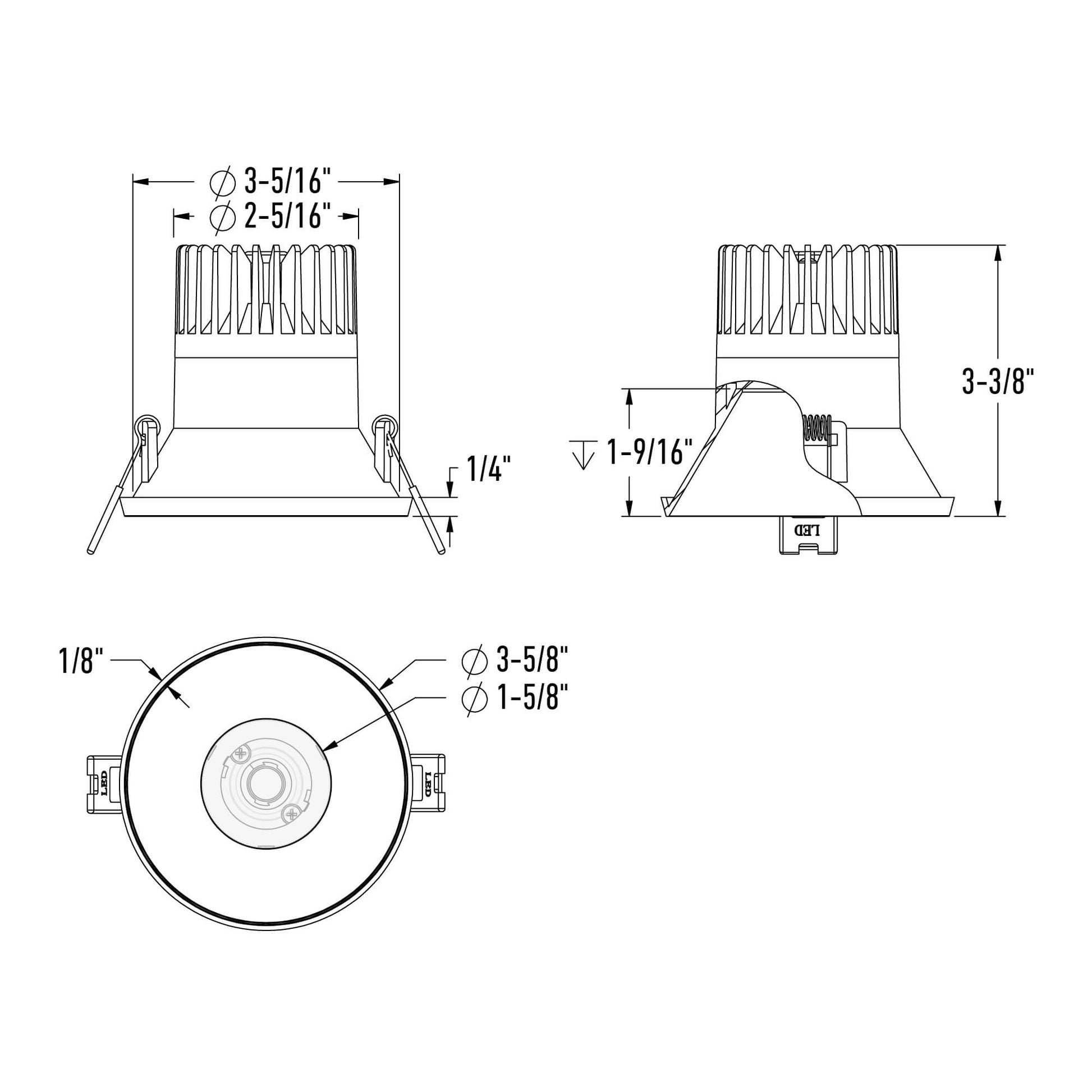 Nest 3in almost trimless downlight, 5CCT & Dim-To-Warm
