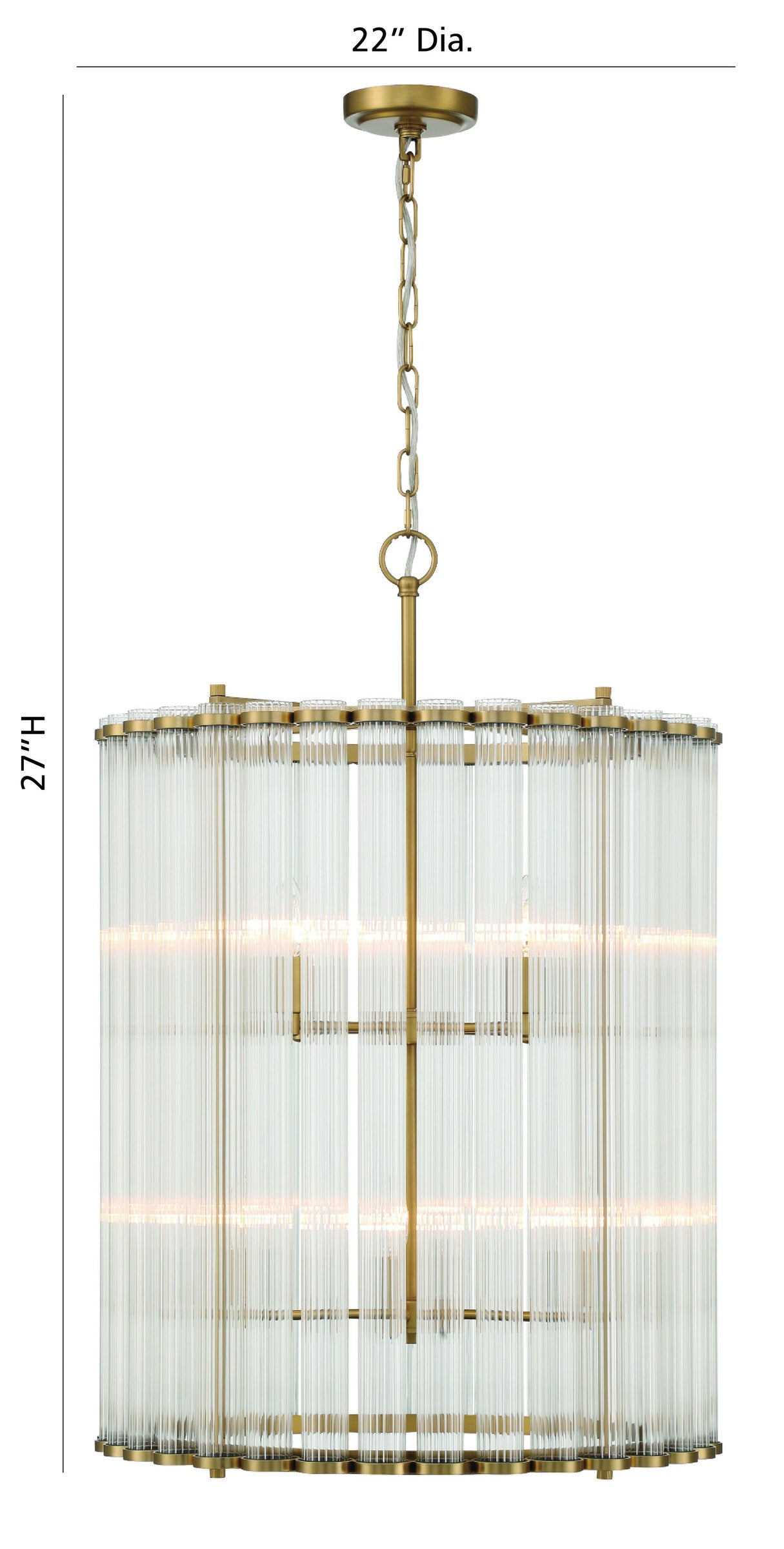 Glasbury 2-Tiers 8-Light 27" Chandelier