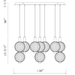 Palmas 7-Light 30" Integrated LED Multi Drop Chandelier