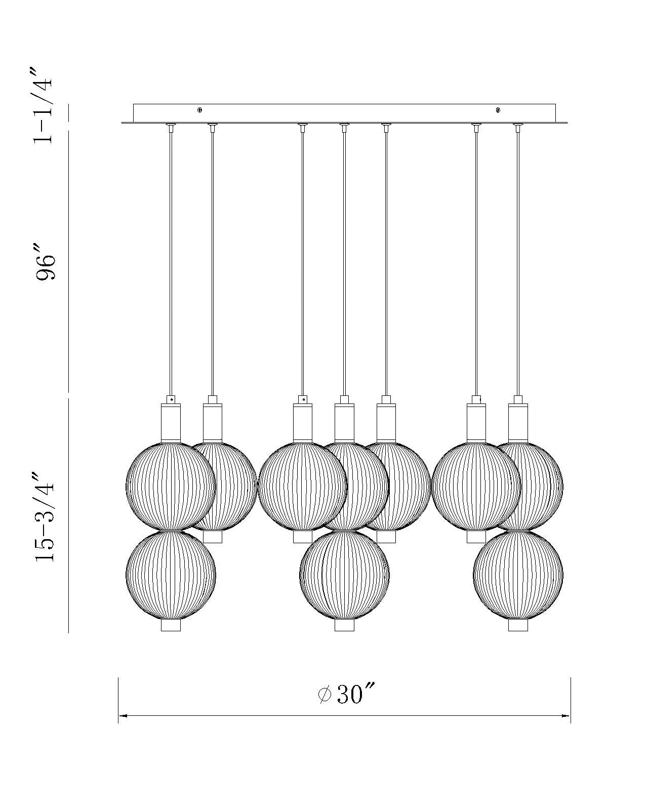Palmas 7-Light 30" Integrated LED Multi Drop Chandelier