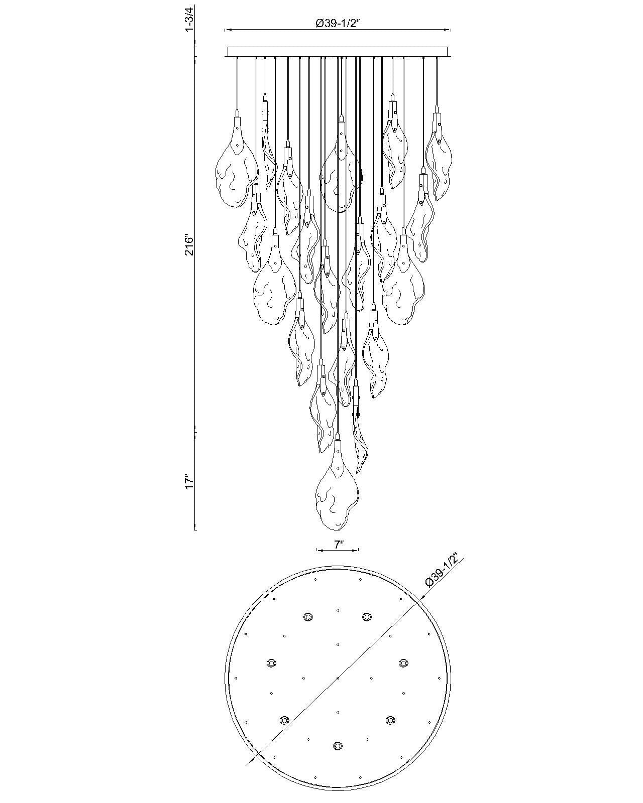 Jateo 33-Light 40" Integrated LED Multi Drop Chandelier