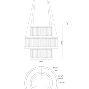 Empra 3-Tiers 3-Light 35" Integrated LED Grand Chandelier