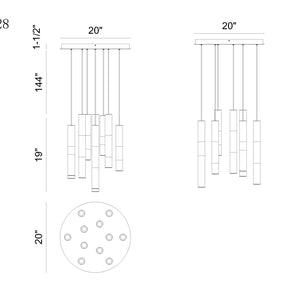 Ronda 11-Light 20" Integrated LED Multi Drop Chandelier
