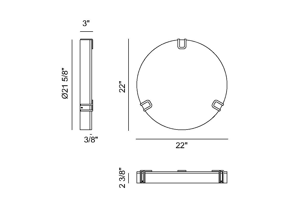 Noga 22" Integrated LED Ceiling Mount