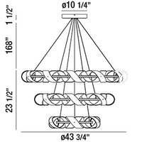 Banderia 3-Tiers 3-Light 44" Integrated LED Grand Chandelier