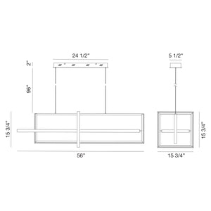 Bordo 3-Light 56" Integrated LED Grand Chandelier