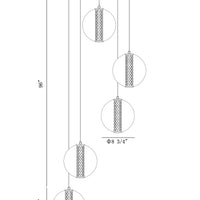 Atomo 5-Light 26" Integrated LED Multi Drop Chandelier