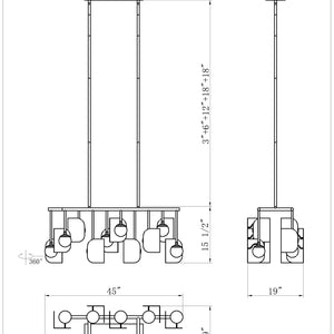 Cornice 10-Light 45" Integrated LED Linear Chandelier