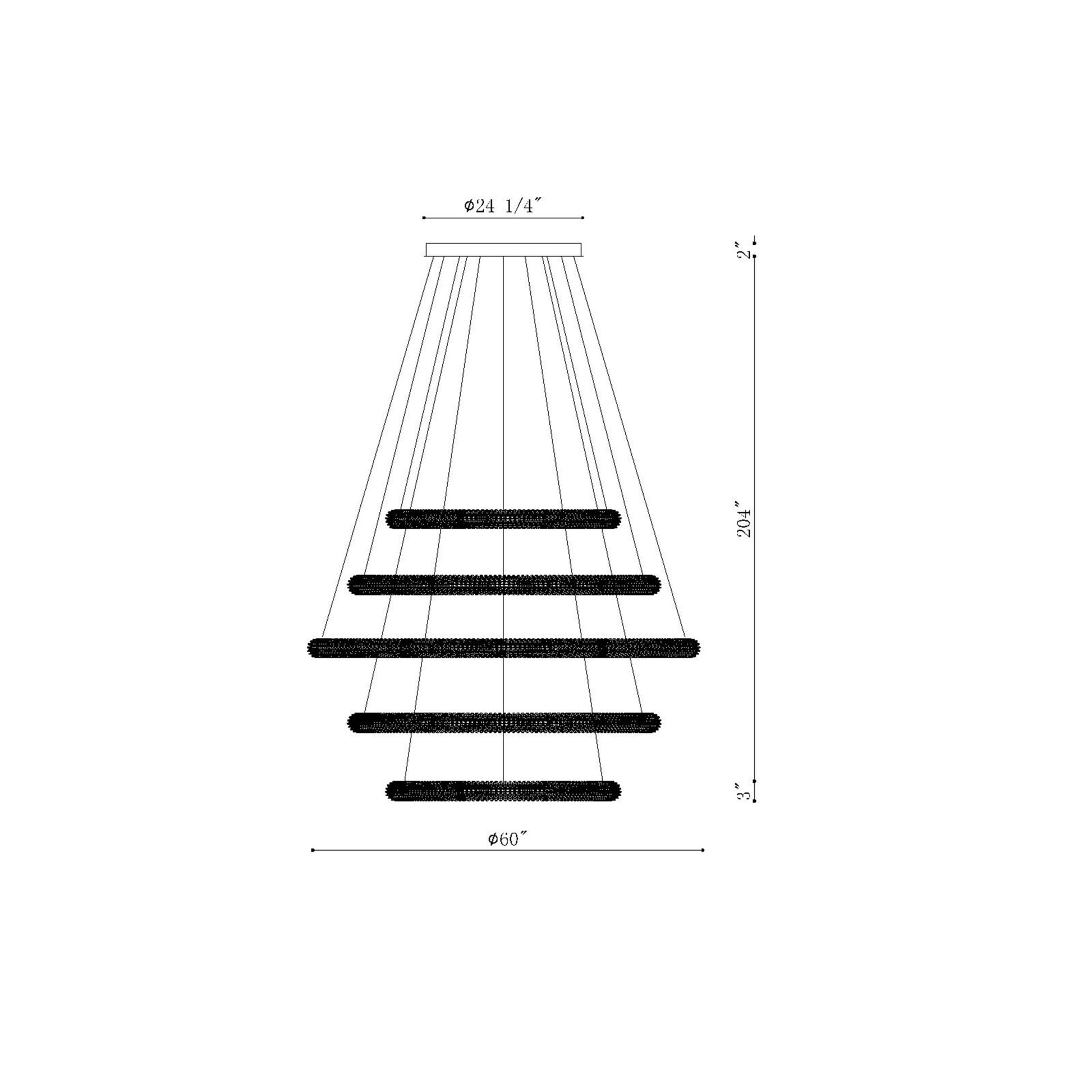 Sassi 5-Tier 60" LED Grand Chandelier