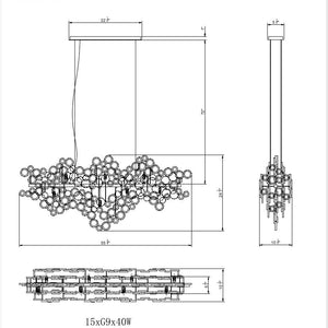 Trento 15-Light 56" Linear Chandelier
