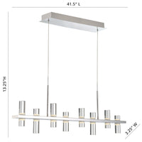 Netto 8-Light 42" Integrated LED Linear Chandelier
