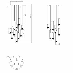 Cambre 10-Light 22" Integrated LED Multi Drop Chandelier