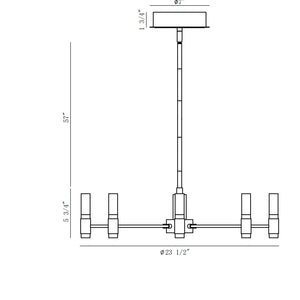 Albany 8-Light 24" Integrated LED Pendant Chandelier