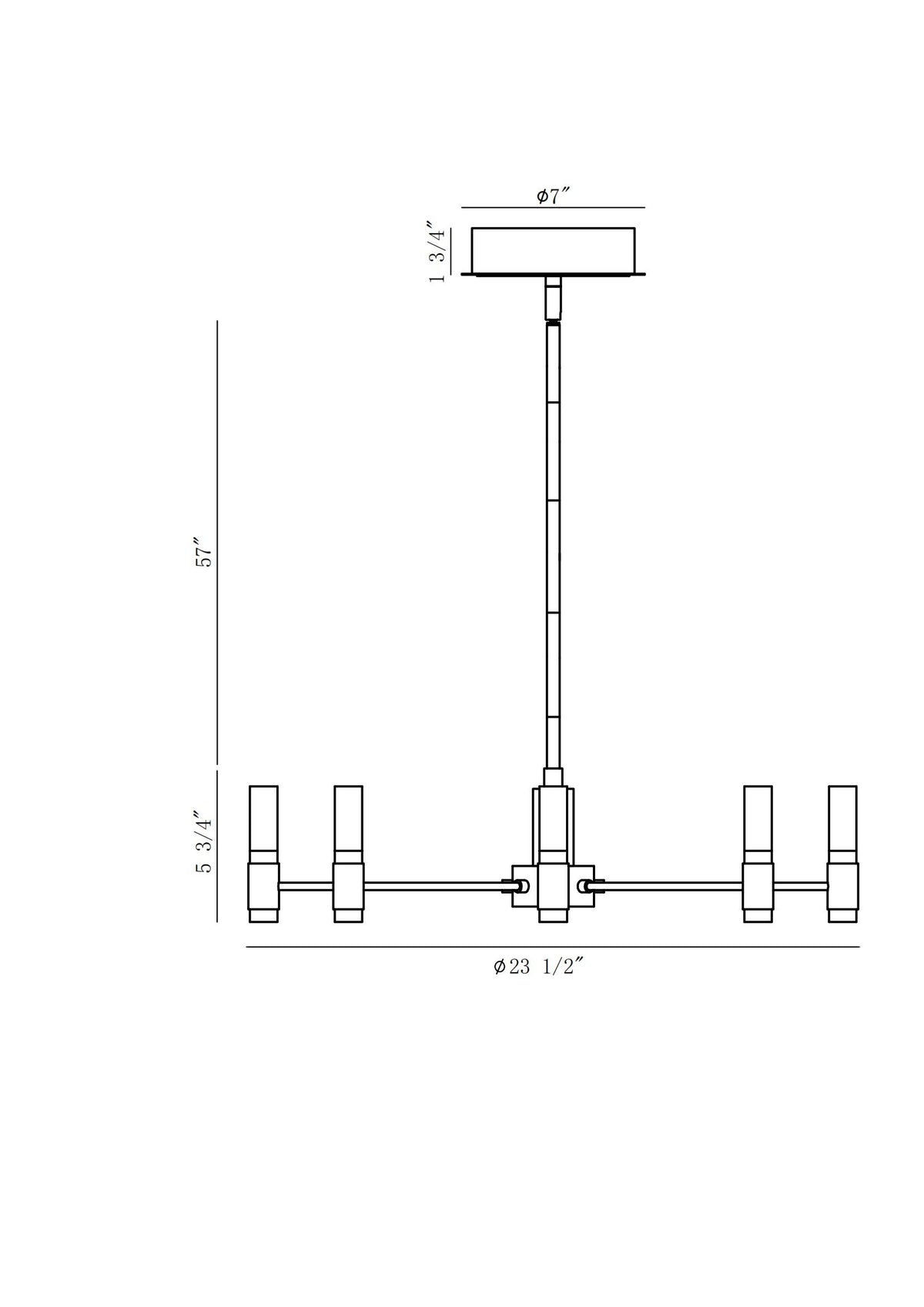 Albany 8-Light 24" Integrated LED Pendant Chandelier