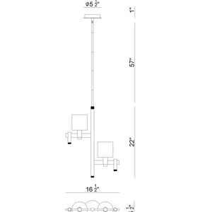 Decato 2-Light 22" Pendant Chandelier