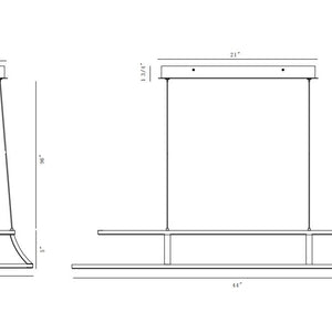 Cadoux 44" Integrated LED Linear Chandelier