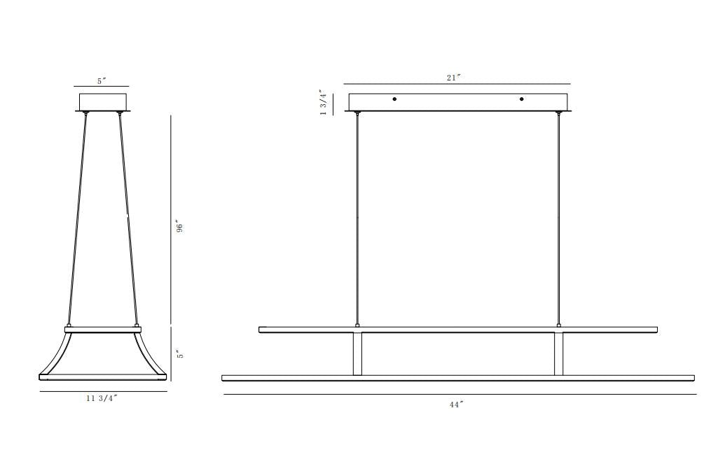 Cadoux 44" Integrated LED Linear Chandelier