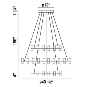 Netto 3-Tiers 33-Light 41" Integrated LED Grand Chandelier