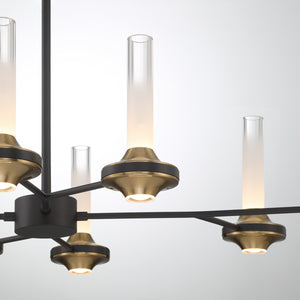 Torcia 8-Light 36" Integrated LED Linear Chandelier