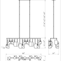 Cornice 14-Light 60" Integrated LED Grand Chandelier
