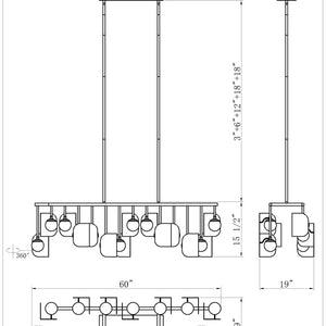 Cornice 14-Light 60" Integrated LED Grand Chandelier