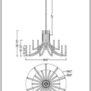Olette 2-Tiers 20-Light 42" Integrated LED Grand Chandelier