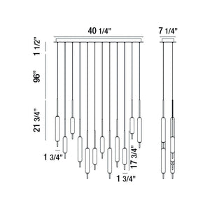 Cumberland 12-Light 40" Integrated LED Multi Drop Chandelier