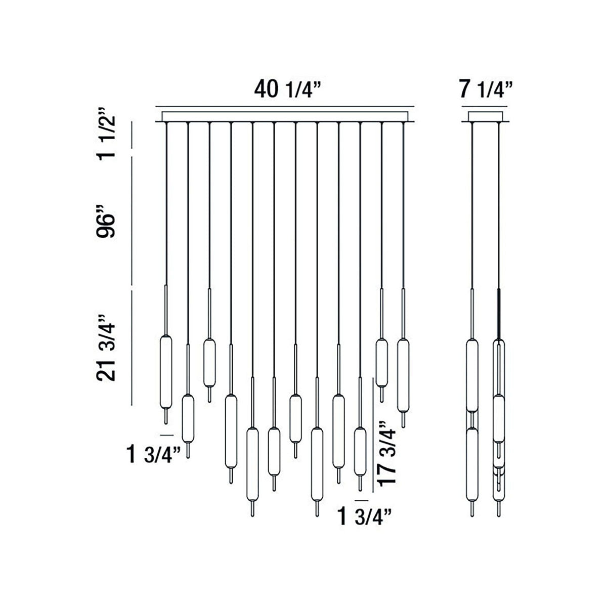 Cumberland 12-Light 40" Integrated LED Multi Drop Chandelier