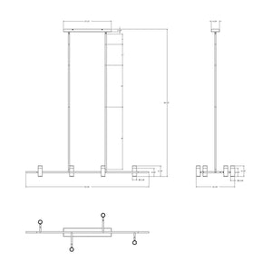 Quartet 72in pendant 4-spot, 5CCT