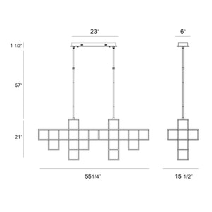Ferro 13-Light 55" Integrated LED Linear Chandelier