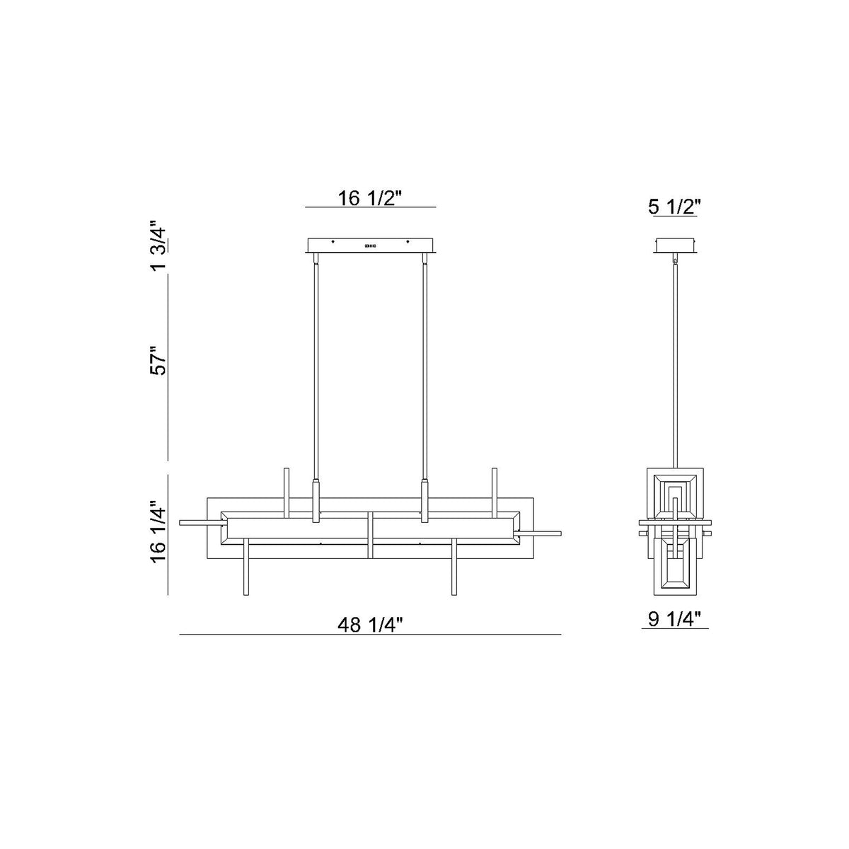 Inizio 48" Integrated LED Linear Chandelier