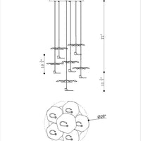 Lagatto 6-Light 26" Integrated LED Multi Drop Chandelier