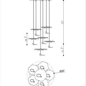 Lagatto 6-Light 26" Integrated LED Multi Drop Chandelier