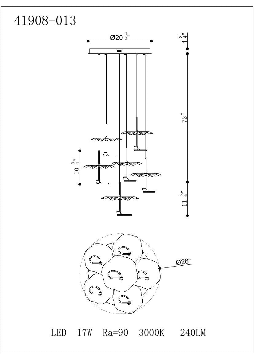 Lagatto 6-Light 26" Integrated LED Multi Drop Chandelier