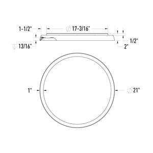 Aurora 21in Dual-Light Dimmable LED Flush Mount, 5CCT