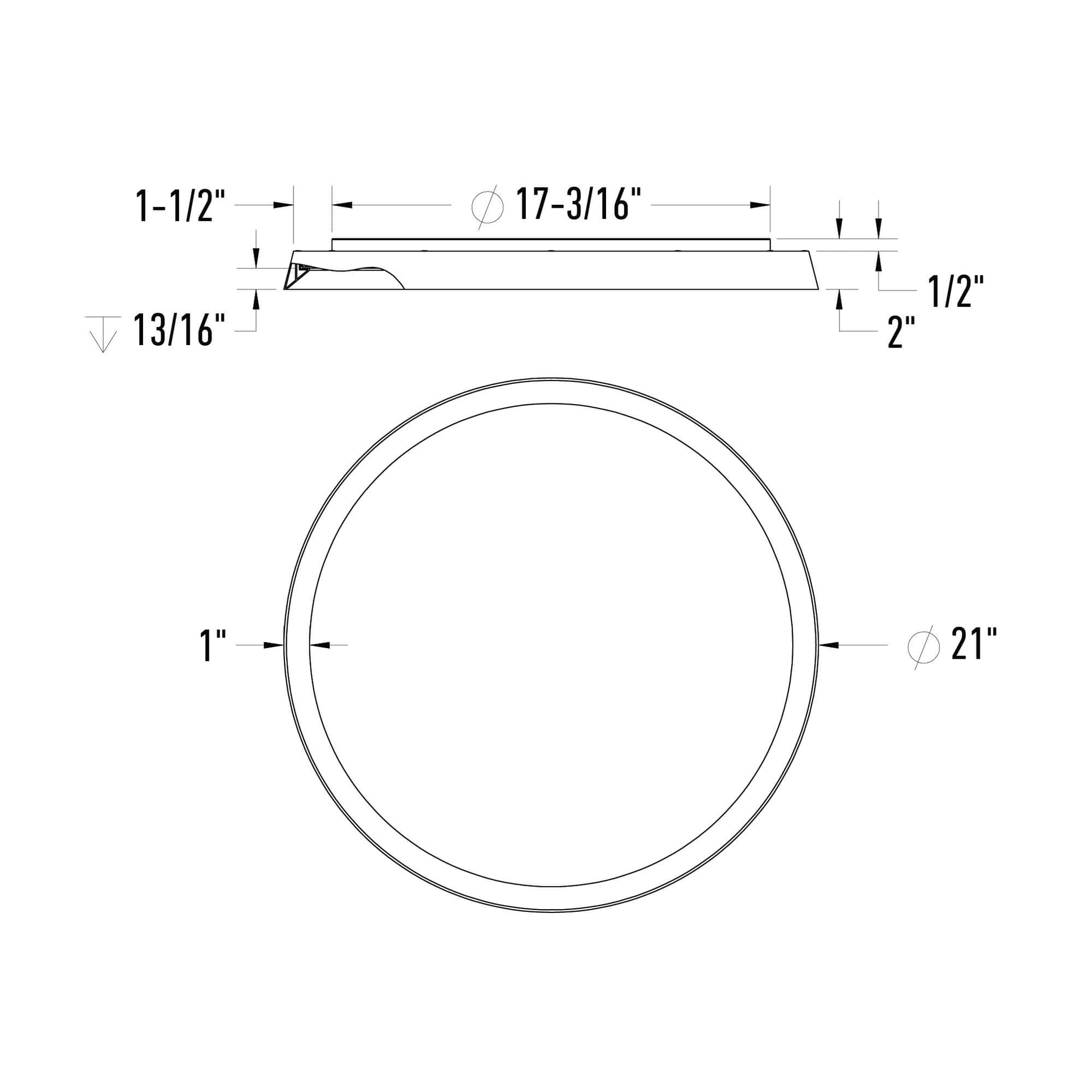 Aurora 21in Dual-Light Dimmable LED Flush Mount, 5CCT