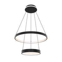Drop Two-tier 20-inch pendant, two-zone lighting with a lit canopy