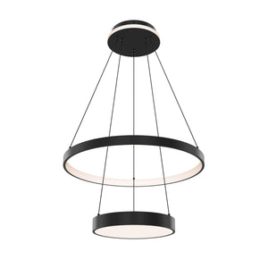 Drop Two-tier 20-inch pendant, two-zone lighting with a lit canopy